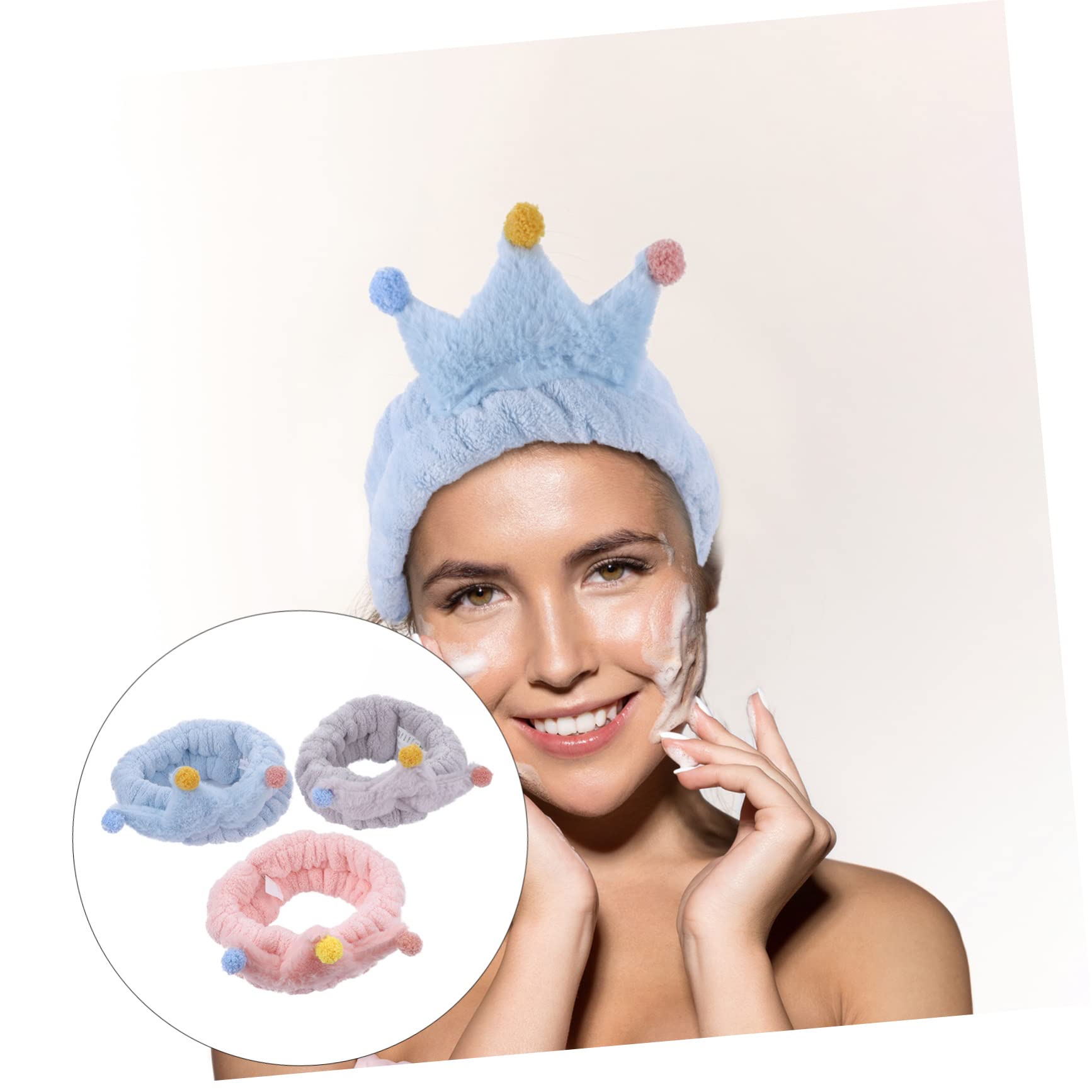 POPETPOP 9piezas De Coral Fleece Para Mujer Bandas De Cabello Elásticas Para Cuidado Facial y Spa Accesorios De Maquillaje Chic y Cómodos