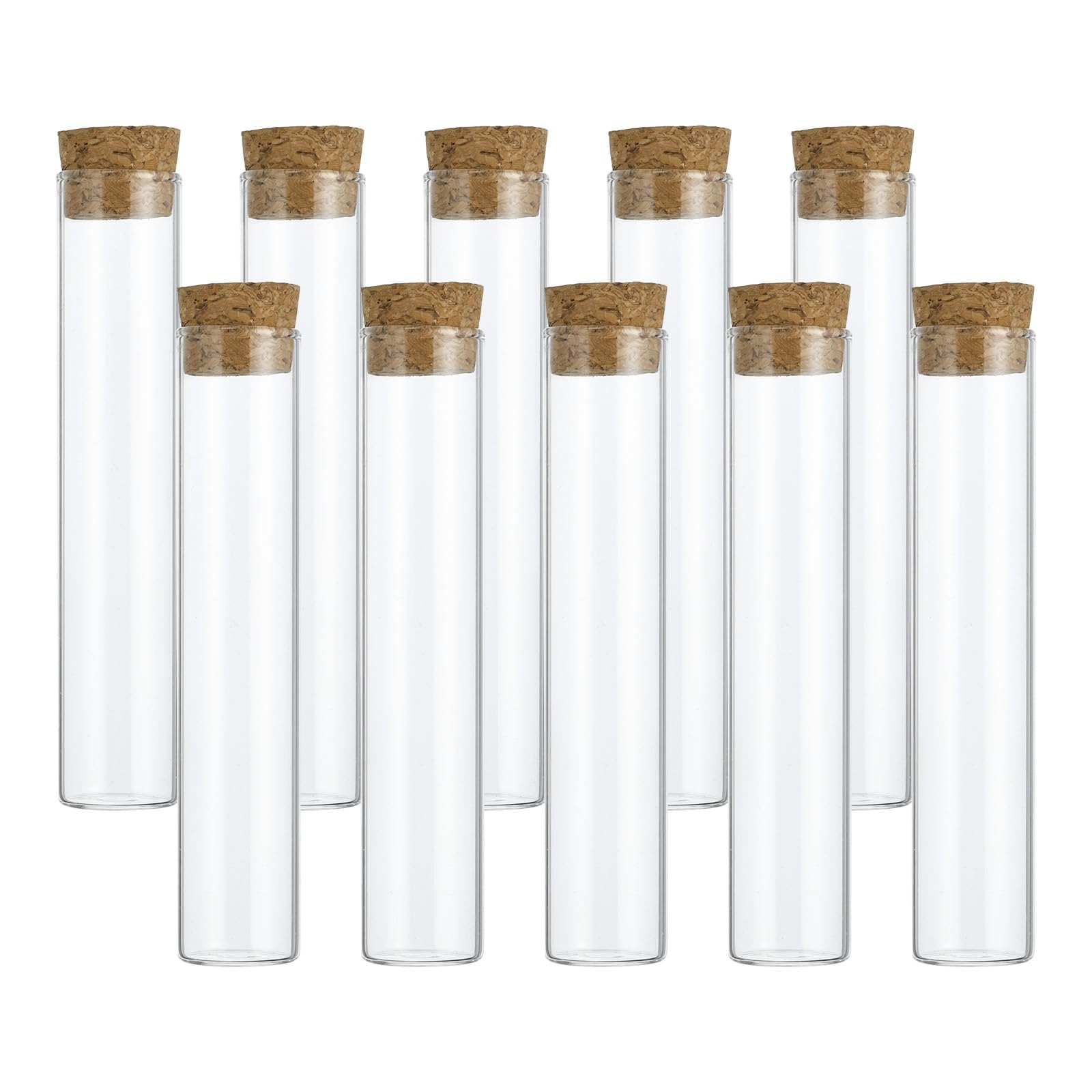 PATIKIL 30 Stück 25ml Reagenzgläser 3,94x0,79 Zoll Glas klare Laborröhrchen | Reagenzgläser, flache Unterseite, mit Korkenstopfen, für Perlen Süßigkeiten Badesalz wissenschaftliche Experimente