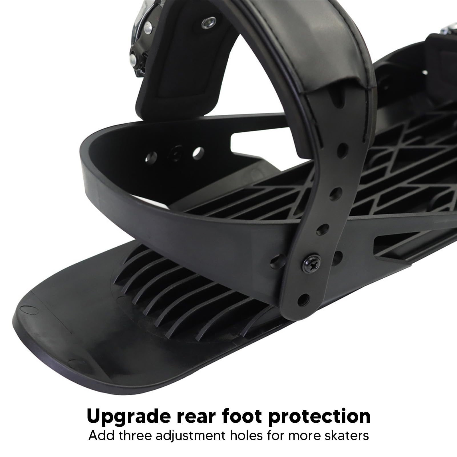 Mini-Kurz-Ski-Skates, Schwarz, Verstellbar, Einfache Kontrolle für Snowboard-Skifahren in den Bergen, EU 35–47