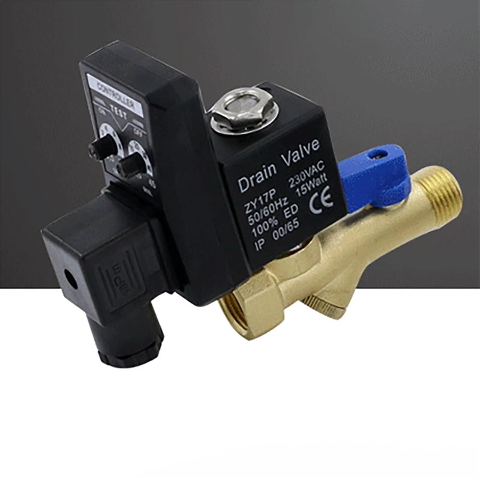 Compresor de aire de 2 vías con temporizador electrónico de 1/2 pulgada CA 220 V, válvula de drenaje automática for tanque de gas. Válvula de drenaje automática de 2 vías.