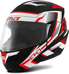 CAPACETE ESCAMOTEÁVEL PRO TORK ATTACK EVO FOSCO PRETO - VERMELHO TAM. 60