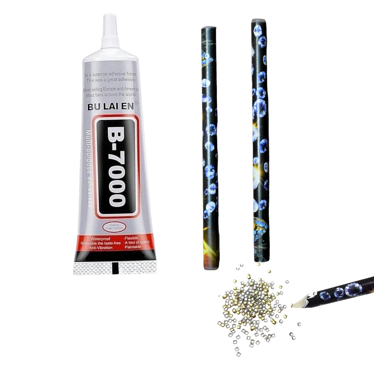S S Mart 11cm Stone Picker Glue Pencil (2nos) and B7000 (50ml) Combo || Kundan stones sticking Pencil and B-7000 Glue Resin used for Embroidery, Jewellery making, Crafts-picture-11