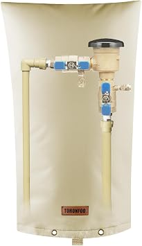 TOHONFOO Backflow Preventer Cover, Pipe Freeze Insulation, 14"Wx26"H, Beige | 5layer pipe covers for outside & sprinkler cover withstand -5F, fit irrigation valves, backflow preventers & well pumps