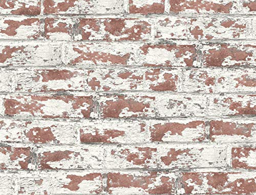 Lillian August Luxe Haven Soho Brick Peel and Stick Wallpaper (Terra Cotta), Terracotta