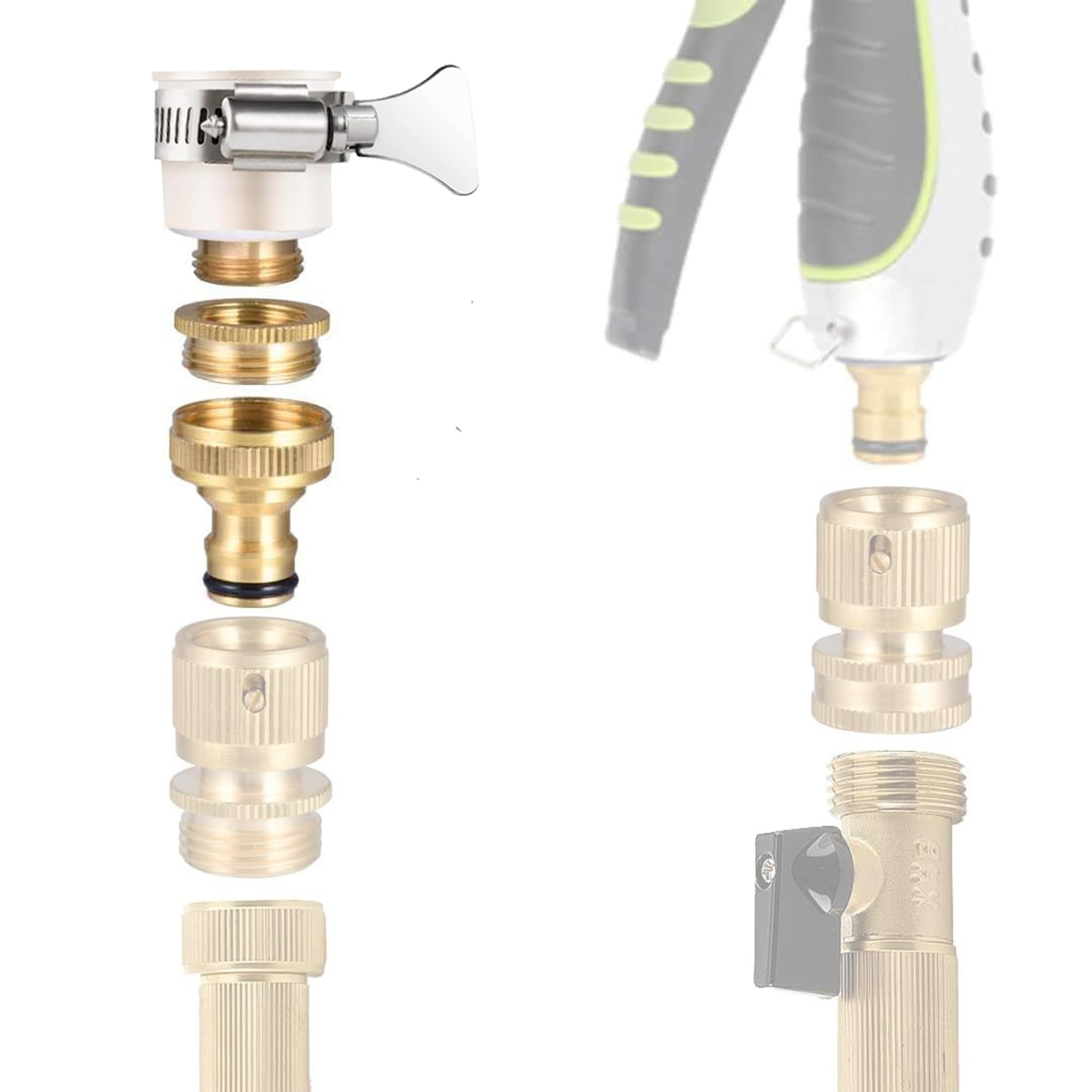 Adattatore per rubinetto da giardino da 1/2″, 3 pezzi, connettore per tubo da giardino con morsetto in acciaio inossidabile, rubinetto per tubo da g | Leroy Merlin