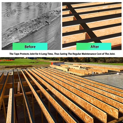 Image of Joist Tape,2 inch X 50' Butyl Deck Joist Tape,Waterproof Joist Tape for Decking,Deck Joist Flashing Tape for Deck Joists,Wood Beams Building Joists(16 Rolls)