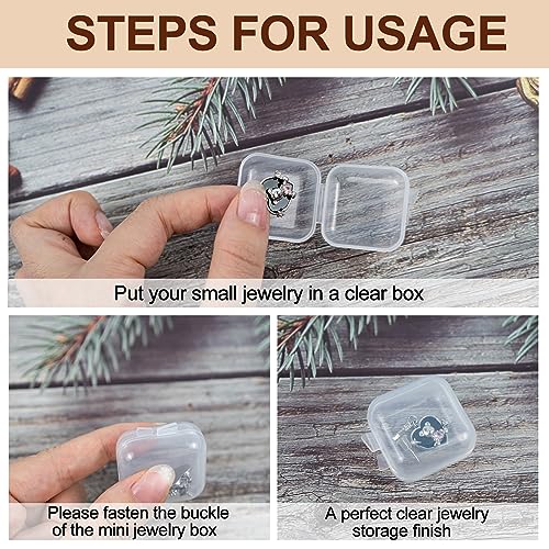 Image of 80PCS Mini Clear Plastic Jewelry Box, Earring Storage Box