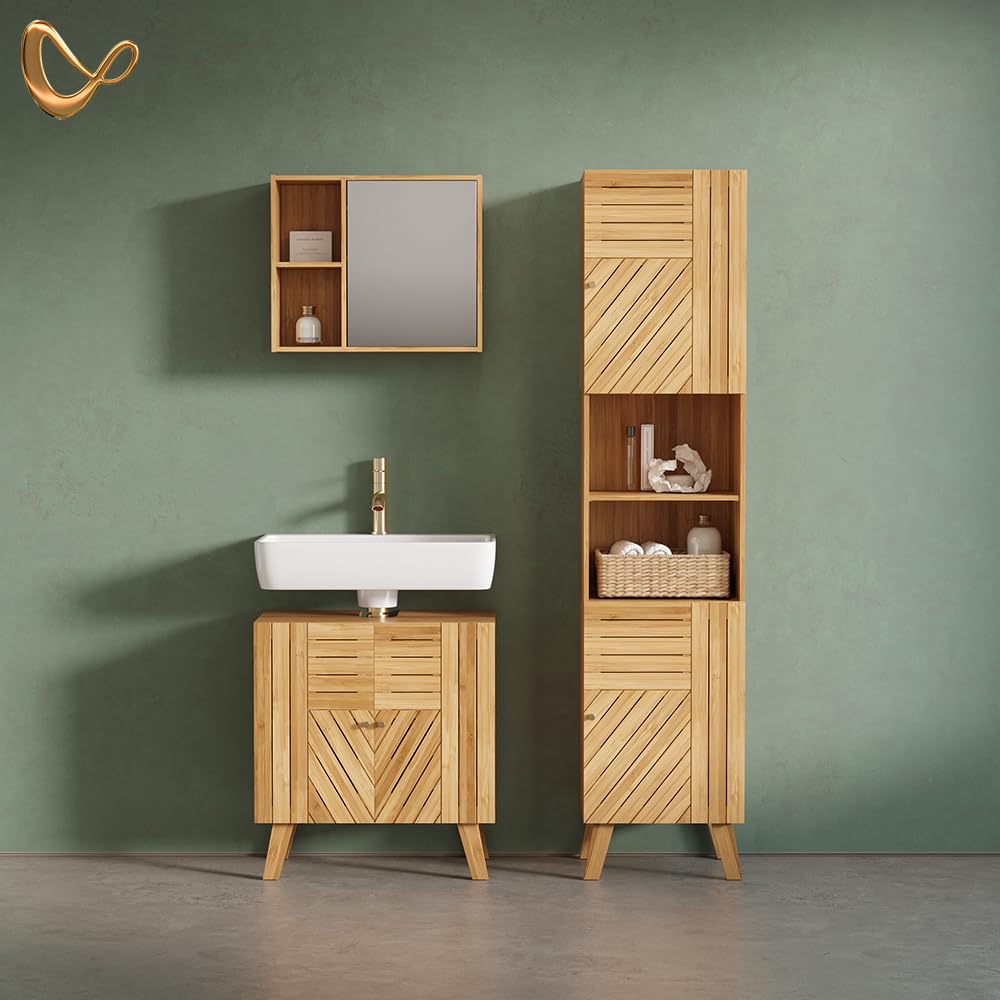 Livinity Armoire de Toilette Olona, Bambou, 54x44.5cm