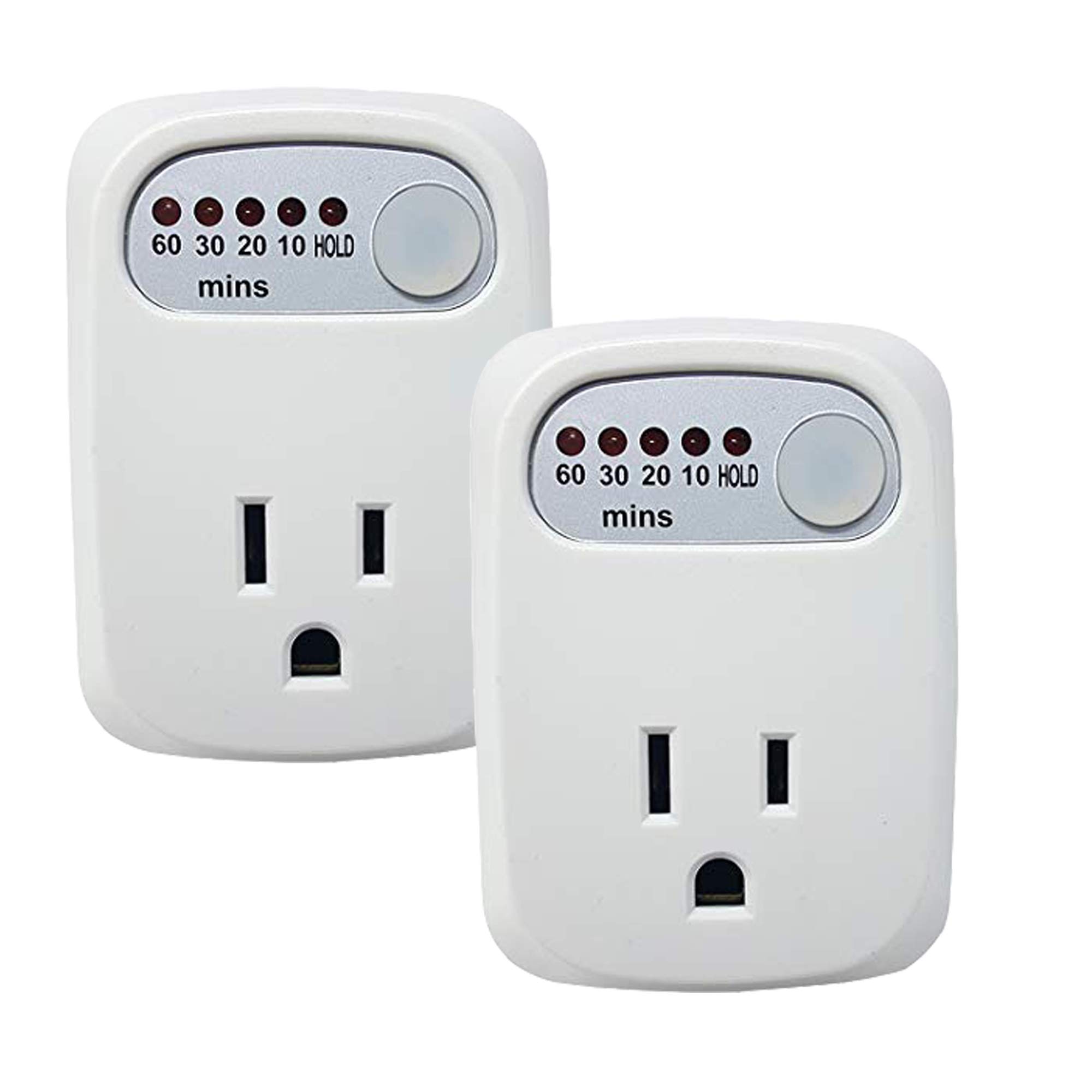 SIMPLE TOUCH Auto Shut-Off Safety Outlet, 60 min 30 min 20 min 10 min Countdown Timer with Hold Option (2 Pack)