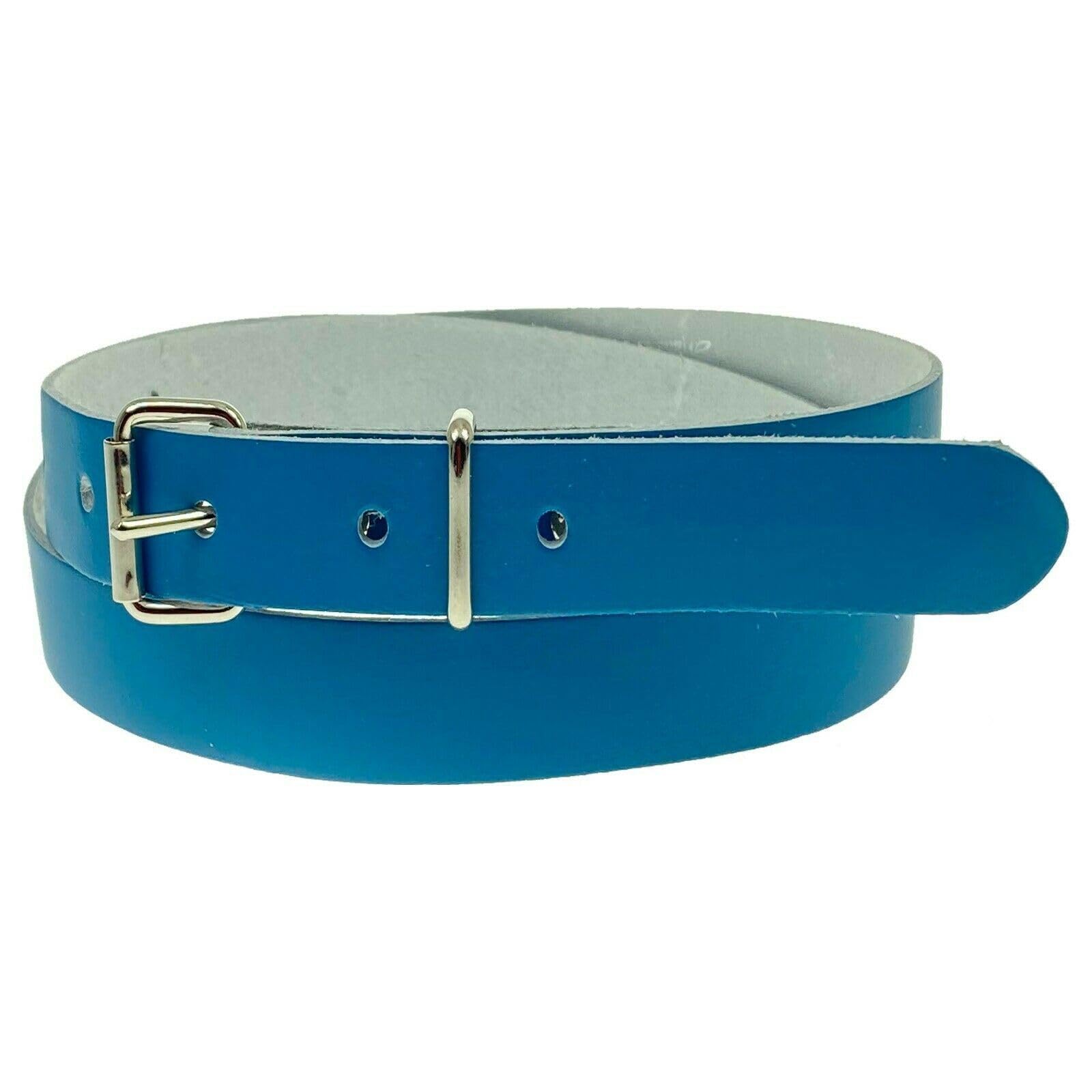 BULLET 69 LADIES WOMEN'S 20MM THIN SKINNY 100% LEATHER WAIST BELT[Turquoise,Medium 32"-36"]
