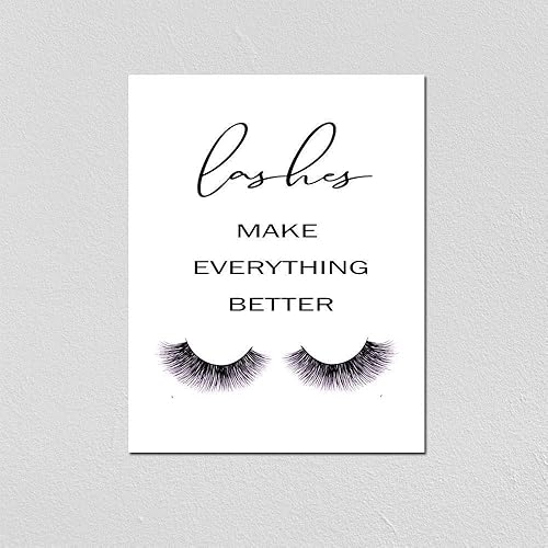 Eyelashes Decor girls room decor Lashes Make Everything Better, Glamour Decor, Bedroom Wall Decor, Inspirational Print, Makeup Lashes Art 8X10 Inch