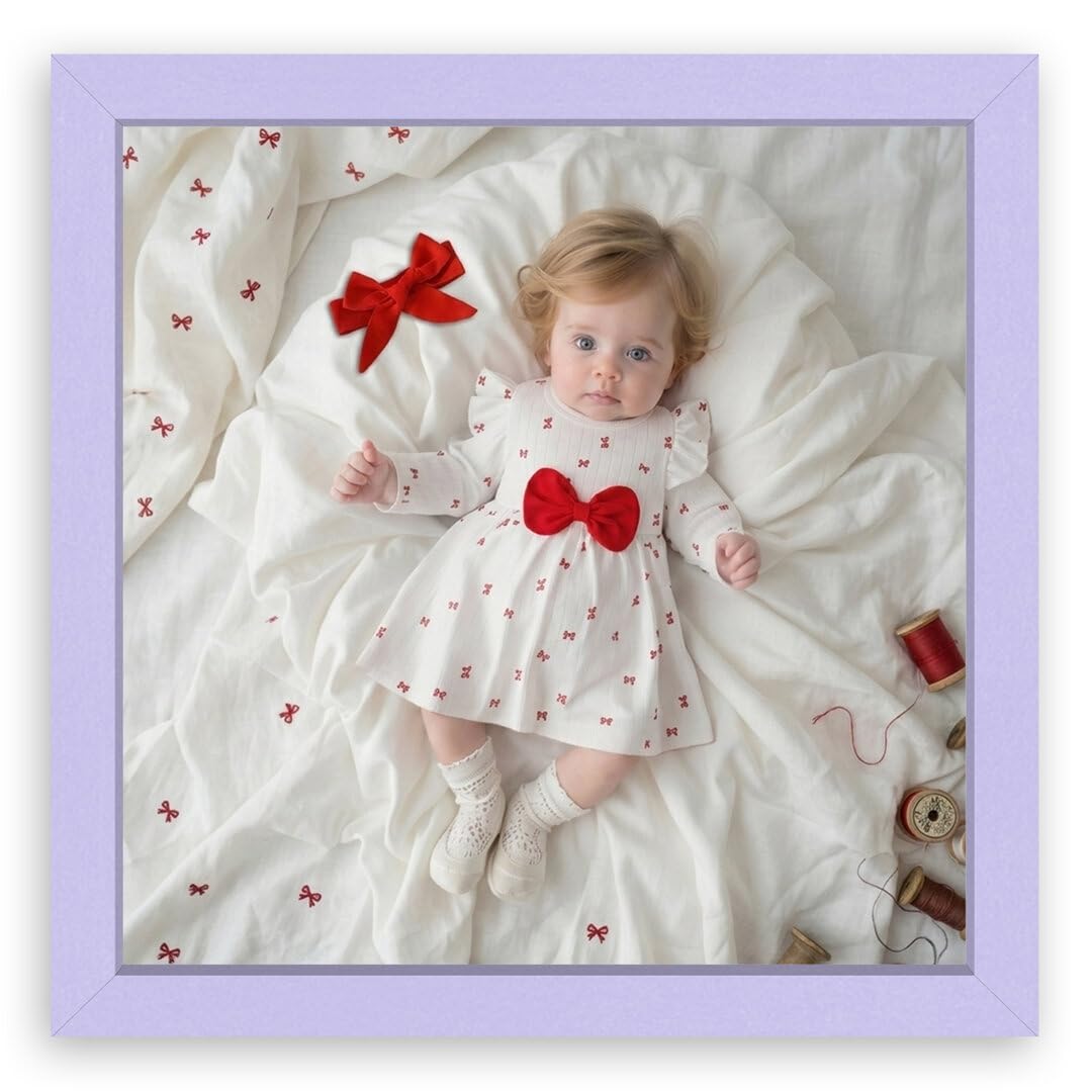 Procut Global Purple 45x45cm Sleek Picture Frame for Nursery, Baby Gift - Photo Frame with Perspex Front, Wall or Tabletop Display - Keepsake for Newborn, Baby Shower & First Photo Memories — image 1