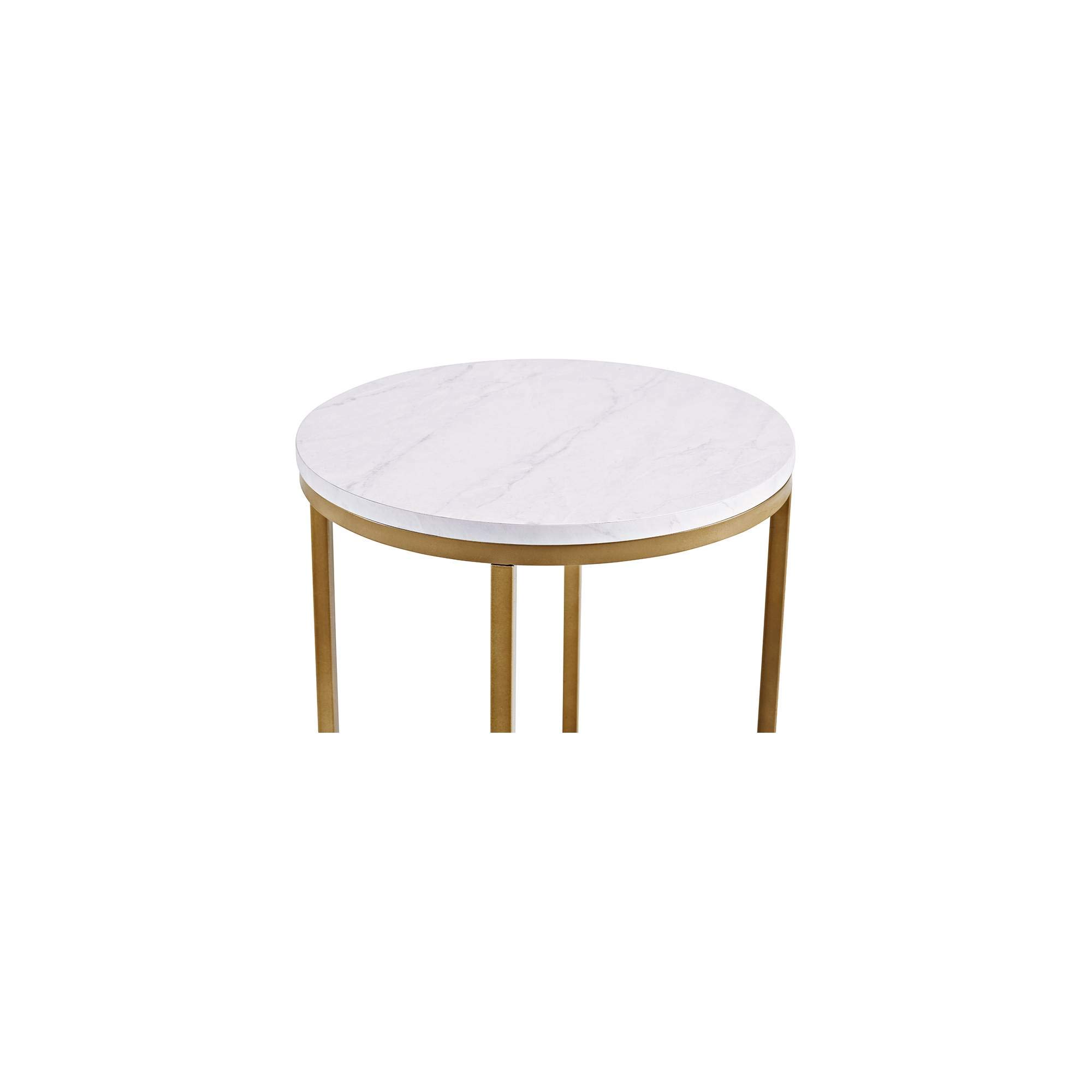 (similar))Walker Edison Cora Modern Faux Marble Round Accent Table with ...
