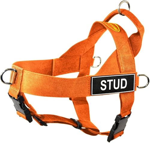 dean & tyler DT Universal no tirar perro arnés con parches "Stud", XS, Anaranjado