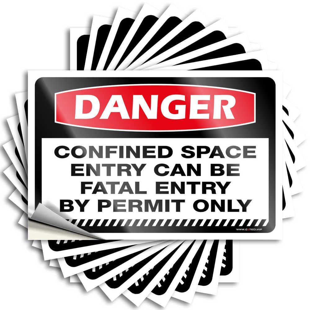 Decal Men Easy Apply | Danger Confined Space Entry Can Be Fatal Entry By Permit Only Girly Bottle Peel and Stick(8X12CM)