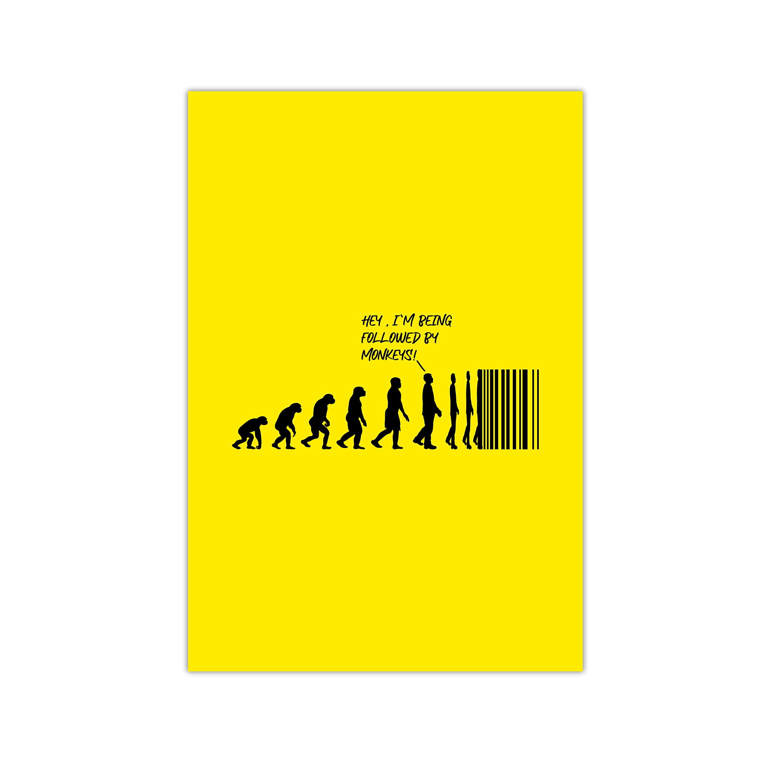 VVWV® Creative Evolution Posters Unframed with Adhesive Tape Room Decoration Bedroom Living Room Home Wall Decor L x H 12 X 18 Inch