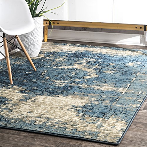 nuLOOM Vintage Lindsy Distressed Square Rug, 7' 10" Square, Blue