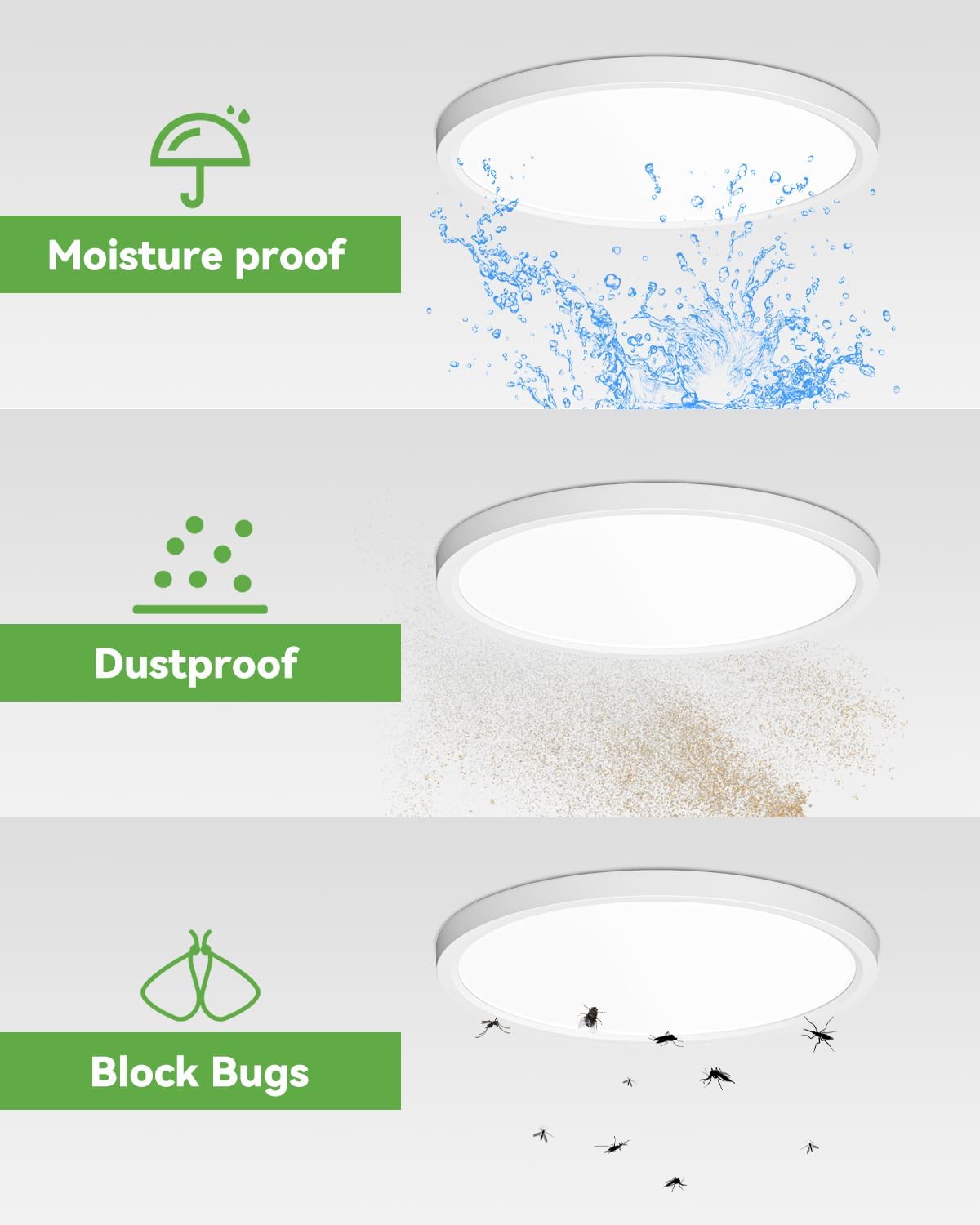 zemty 4Pack 12 Inch LED Ceiling Light Flush Mount, 24W 2640lm Super Slim Flush Mount Ceiling Lamp Fixtures, 3000K/3500K/4000K/5000K/6500K Selectable for Bedroom Bathroom Kitchen Living Room (White)