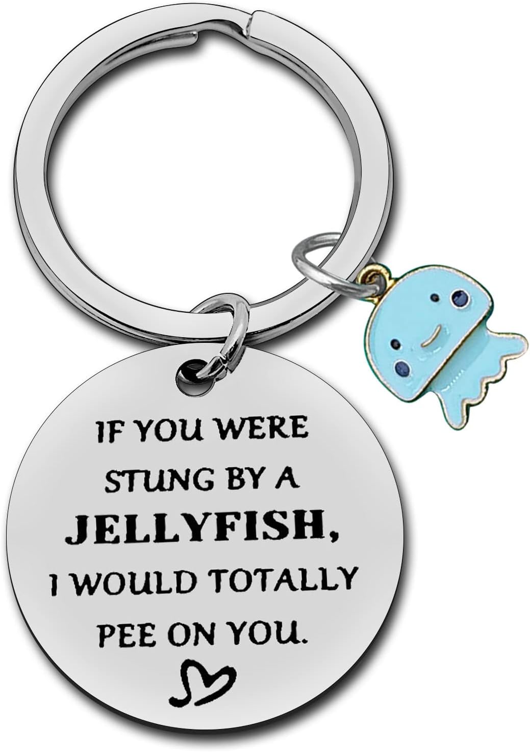 DabihuFriendship Keychain True Friend Jewelry Gift Funny Best Friend Keyring for Friend Jellyfish Keychain Sister Gifts from Sister Brother Friendship Gifts Stainless Steel Keyring Christmas Birthday Gift