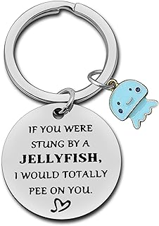 Friendship Keychain True Friend Jewelry Gift Funny Best Friend Keyring for Friend Jellyfish Keychain Sister Gifts from Sister Brother Friendship Gifts Stainless Steel Keyring Christmas Birthday Gift