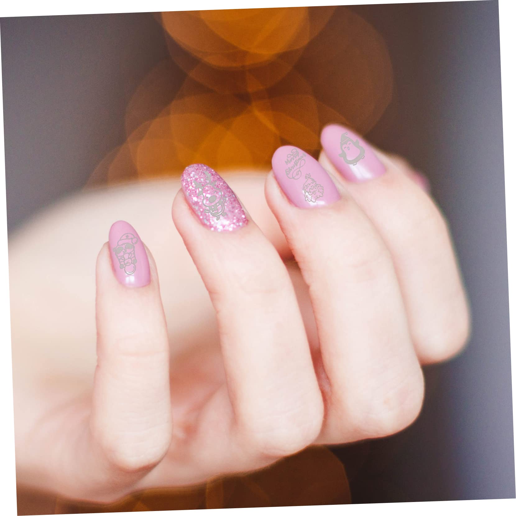 Healvian 5sets Stampo Per Unghie Con Template Creativi Per Decorazioni Manicure Strumenti Per Nail Art Facili e Divertenti Per Tutte Le Occasioni