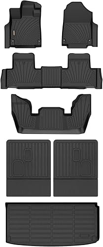 Binmotor Alfombrillas para todo tipo de clima para Acura MDX 2022 2023 juego completo de 1 y 2 fila y 3 fila forros de piso de coche resistentes