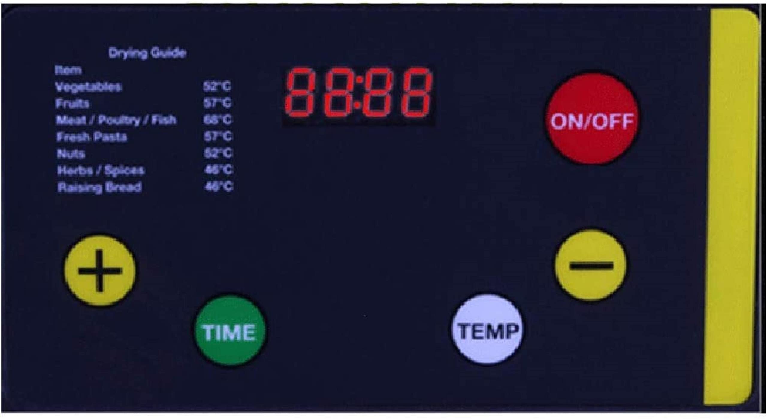 Dörrautomat/Dörrgerät mit 8 Einschüben aus Edelstahl Plus Digitaler Timer + Thermostat