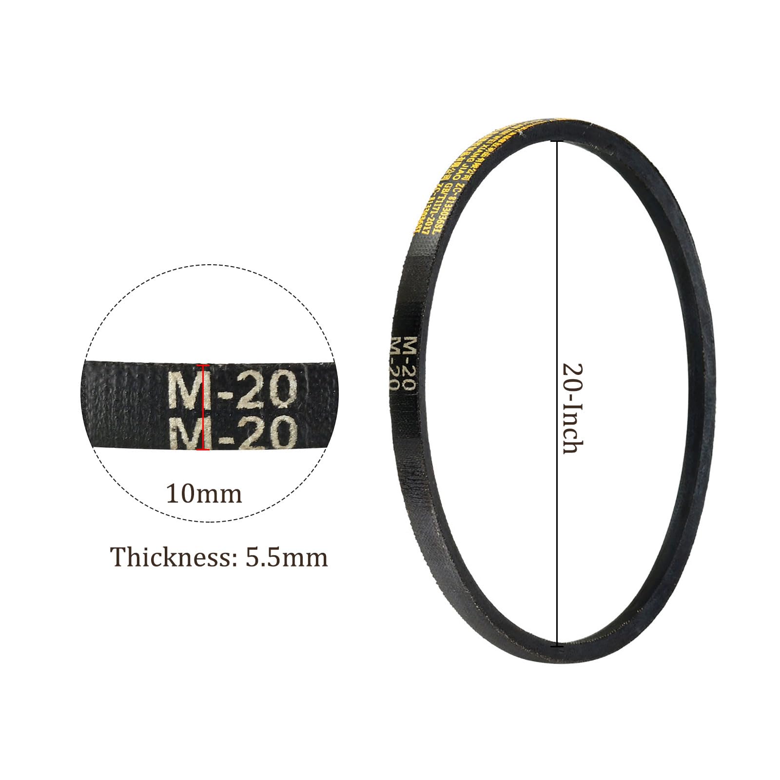 Kozelo M-20 Drive V-Belt - [20 Inch Pitch Girth] Wrapped