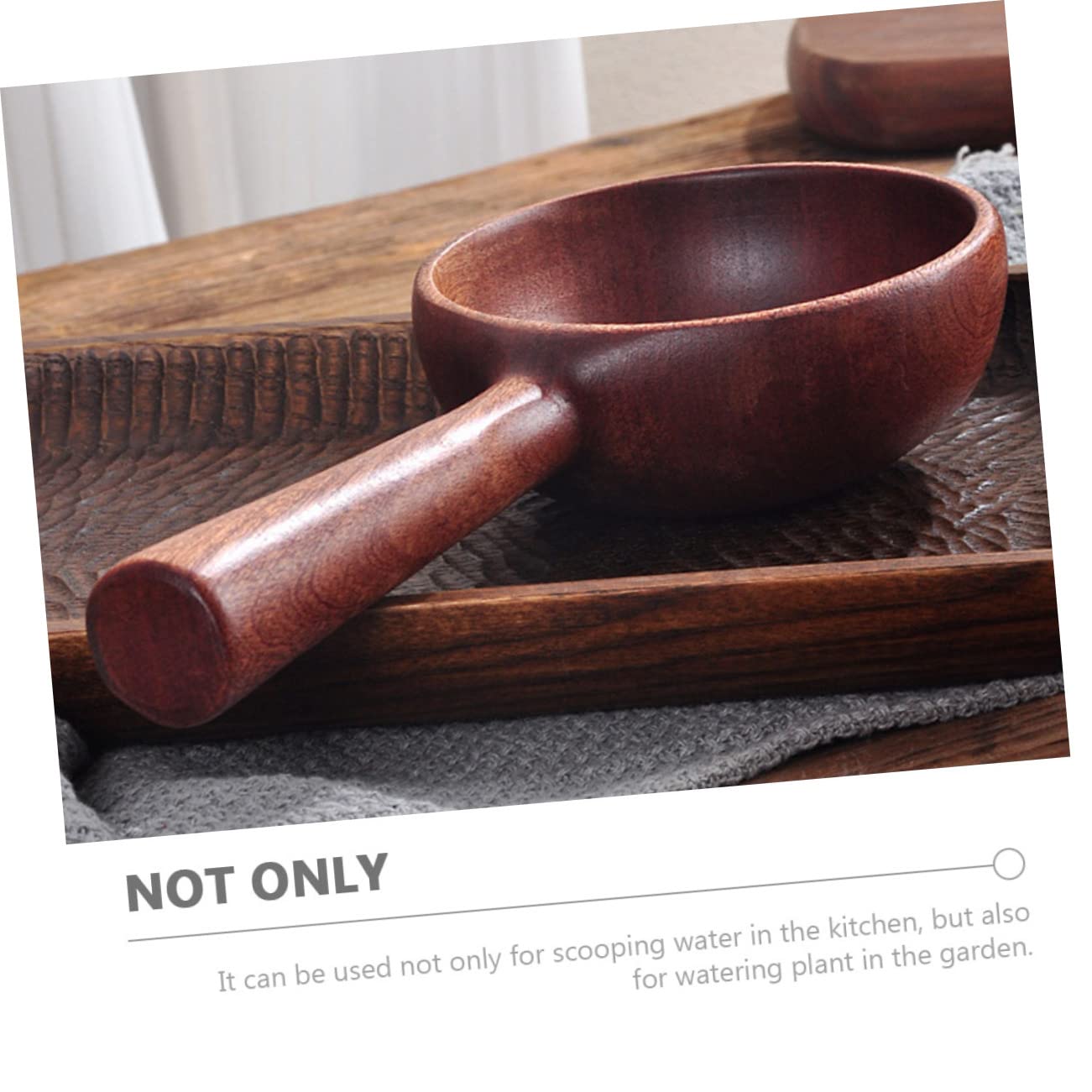 STOBAZA Wooden Water Ladle with Ergonomic Handle Capacity Water Scoop for Kitchen Garden Salon and Sauna Use Easy to Clean and Household Kitchen Utensil