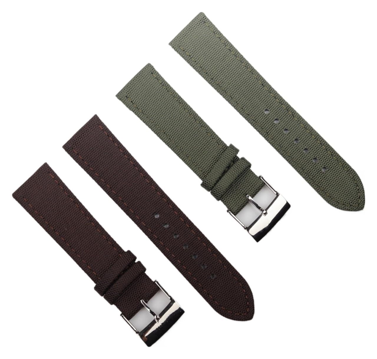 SiChouwz 22 mm czarny, niebieski, zielony, brązowy, nylonowy, skórzany pasek do zegarka, kompatybilny z paskiem(Green strap)