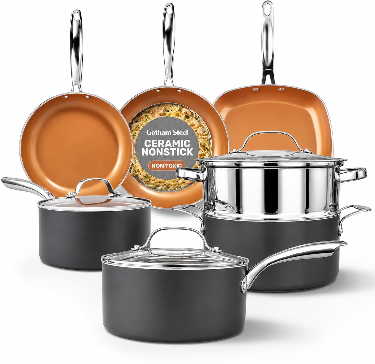 Gotham Steel 12 Pc Ceramic Cookware Set Nonstick