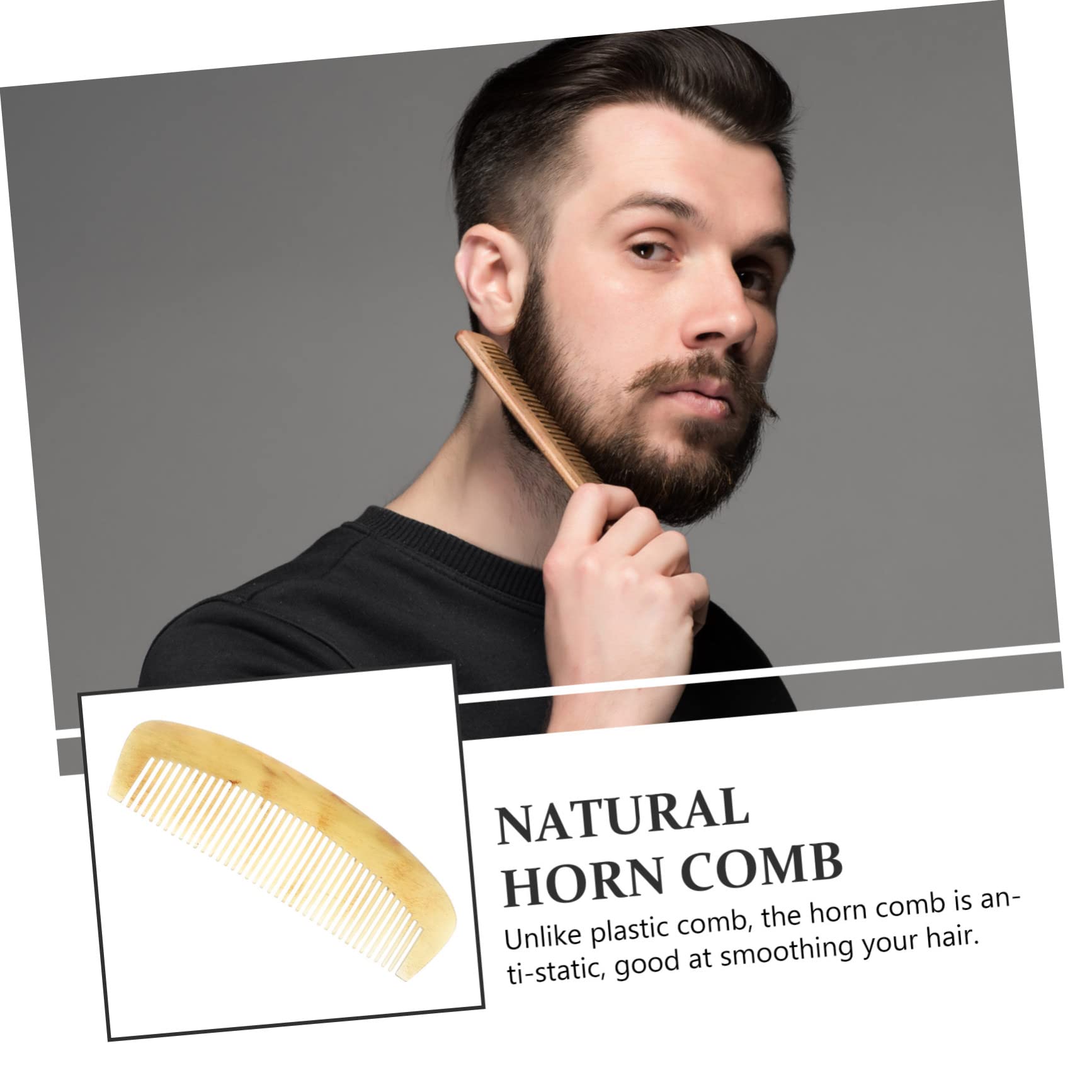 Peine De Cuerno Antiestático Natural Para Mujeres Peine De Cuerno Portátil Para Alisar El Cabello y Prevenir Caída Baño o Dormitorio