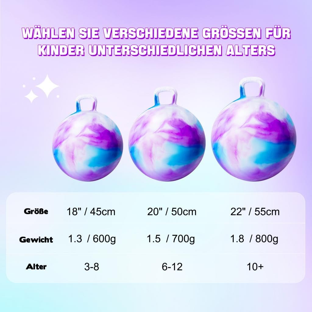 U&C Planet Balones Saltadores 50 cm Pelota de Salto para Niños 6-9 Pelota de Saltar Hinchable con Bomba Apto para Uso en Interiores y Exteriores Regalo Ideal - 5