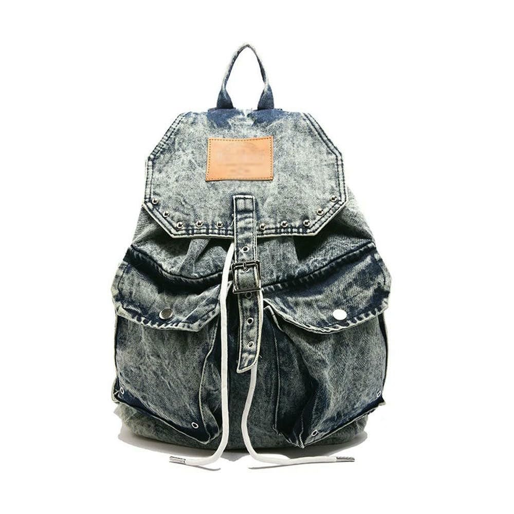 Sac à dos de luxe en denim GLDFW grand format aux finitions soignées - 8