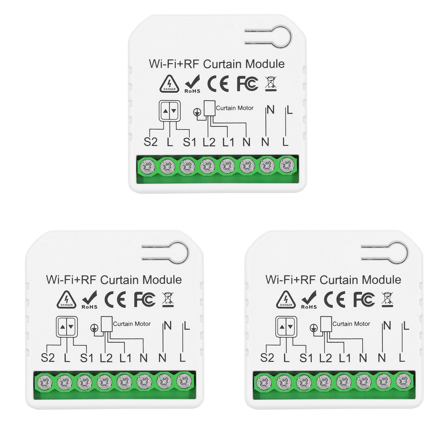 DieseRC Módulo de controlador de persiana enrollable inteligente inalámbrico AC 230V 220V, controlador WIFI de aplicación Tuya Compatible con Alexa/Google Home APP Control e interruptores manuales