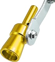 Vista 7 de X AUTOHAUX Silenciador de escape de sonido turbo universal de aleación de aluminio tamaño S, silbato para coche, tono dorado, 5 uds