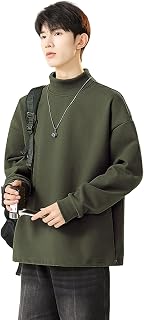 [FJLTDCP] メンズ Ｔシャツ 長袖 裏起毛 カットソー ティーシャツ ハイネック セーター 丸首 長袖 厚手 ゆったり 快適 無地 シンプル ロング tシャツ トップス 春服 秋服 大きい サイズ