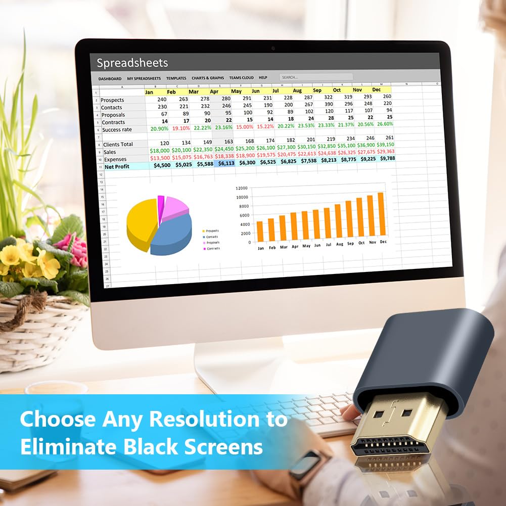 AXFEE HDMI Dummy Plug, 3Pezzi 4K@60Hz 3840x2160 Monitor Virtuale, Emulatore HDMI Wireless Portatile, per notebook, proiettori, TV, computer, monitor