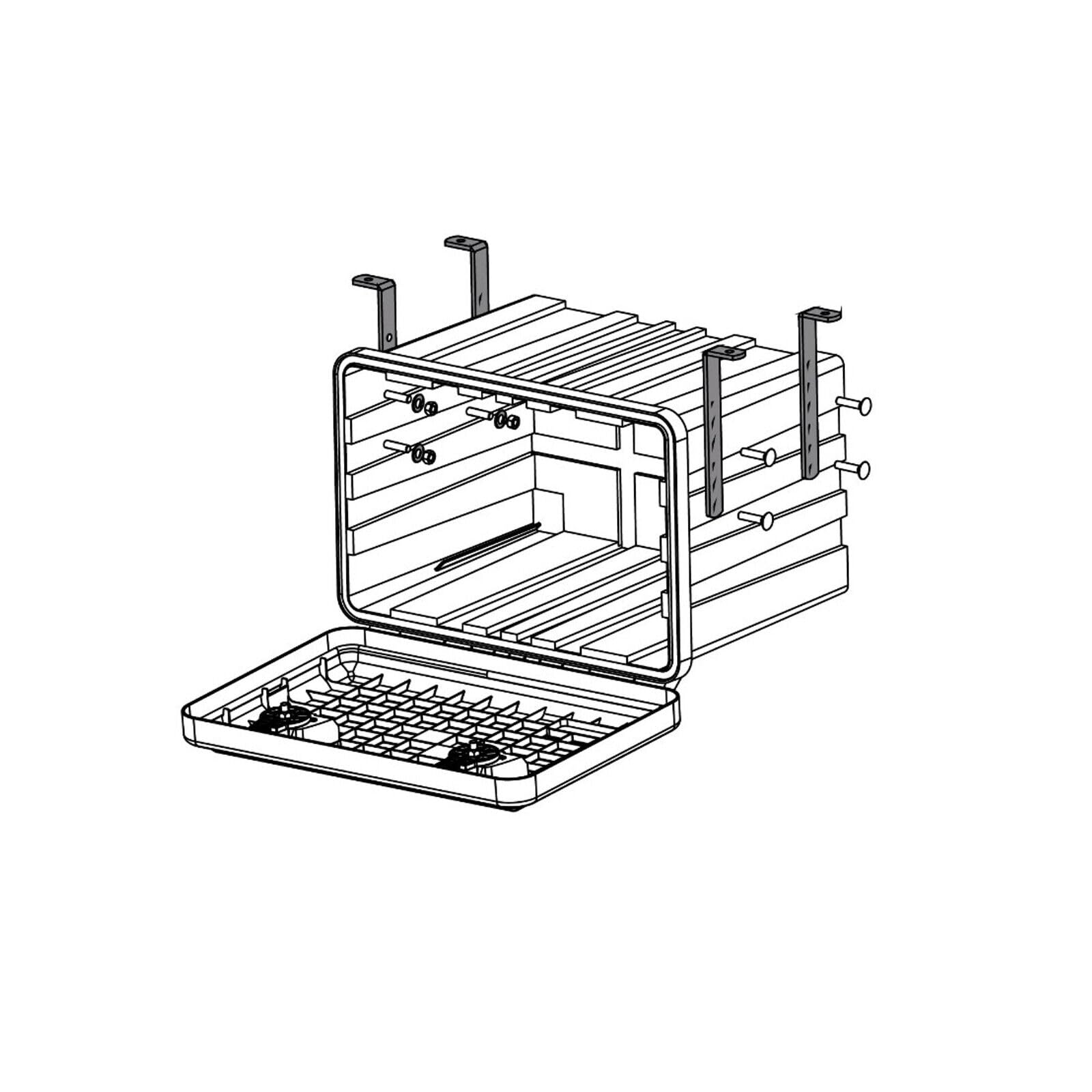 Daken Just 750 - Caja de herramientas para camión, 750 x 350 x 450 mm, apilable, para camiones, remolques, furgonetas, con cerradura (con soporte universal)