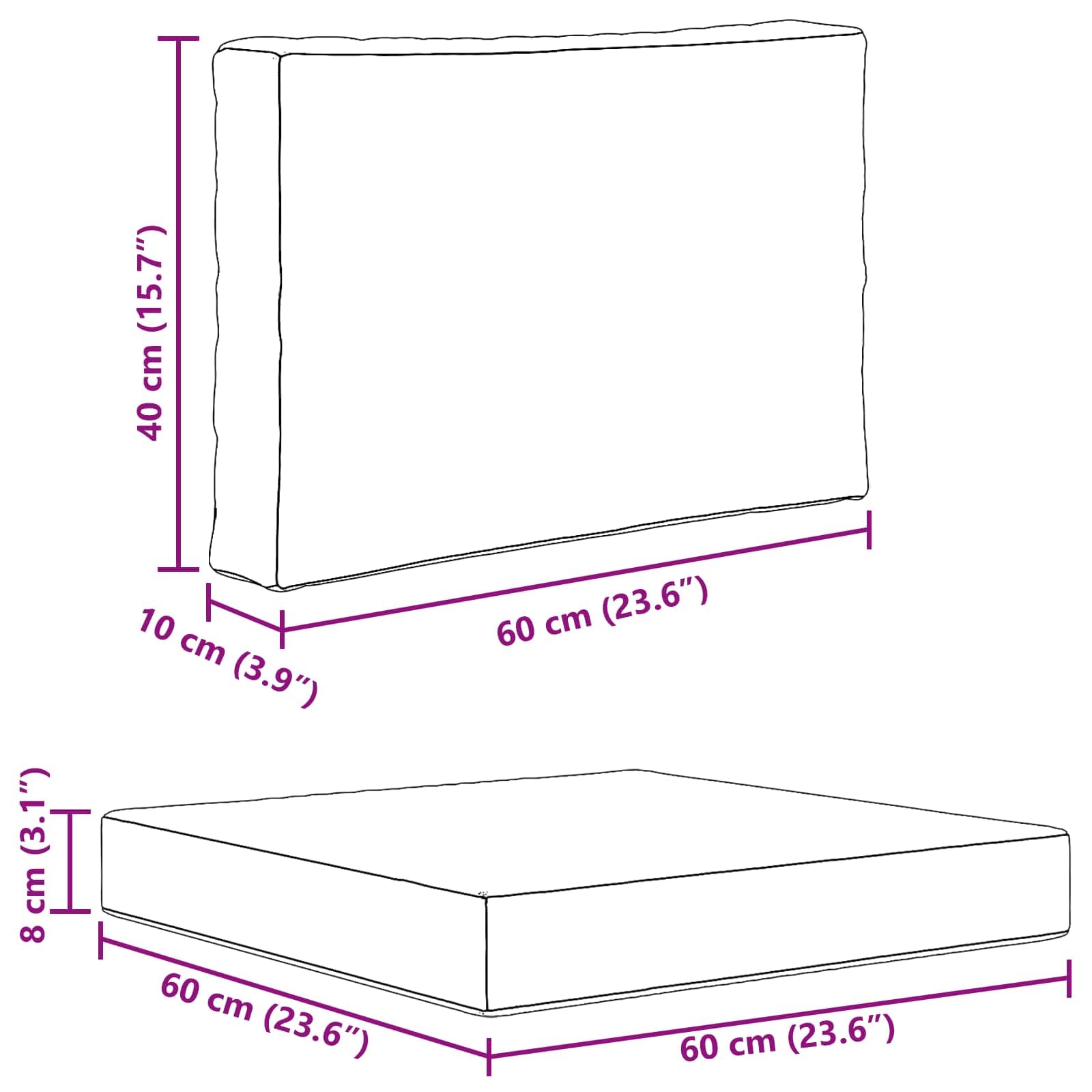 vidaXL Cojín para sofá de Exterior 2 pcs Taupé Poliéster, Cojín Sofá Moderno Exterior, Espuma Resistente, Poliéster Que No Se Desvanece, Asiento Decorativo para el Hogar