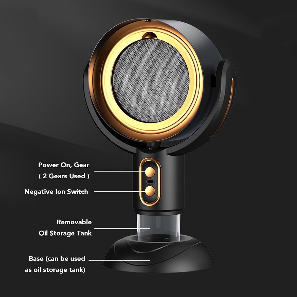 Desktop-Dunstabzugshaube, tragbare Mini-Dunstabzugshaube, tragbare Dunstabzugshaube für Wohnungen, mit USB-Ladefunktion und leichtem Design, perfekt für Kochlösungen (Schwarzgold)