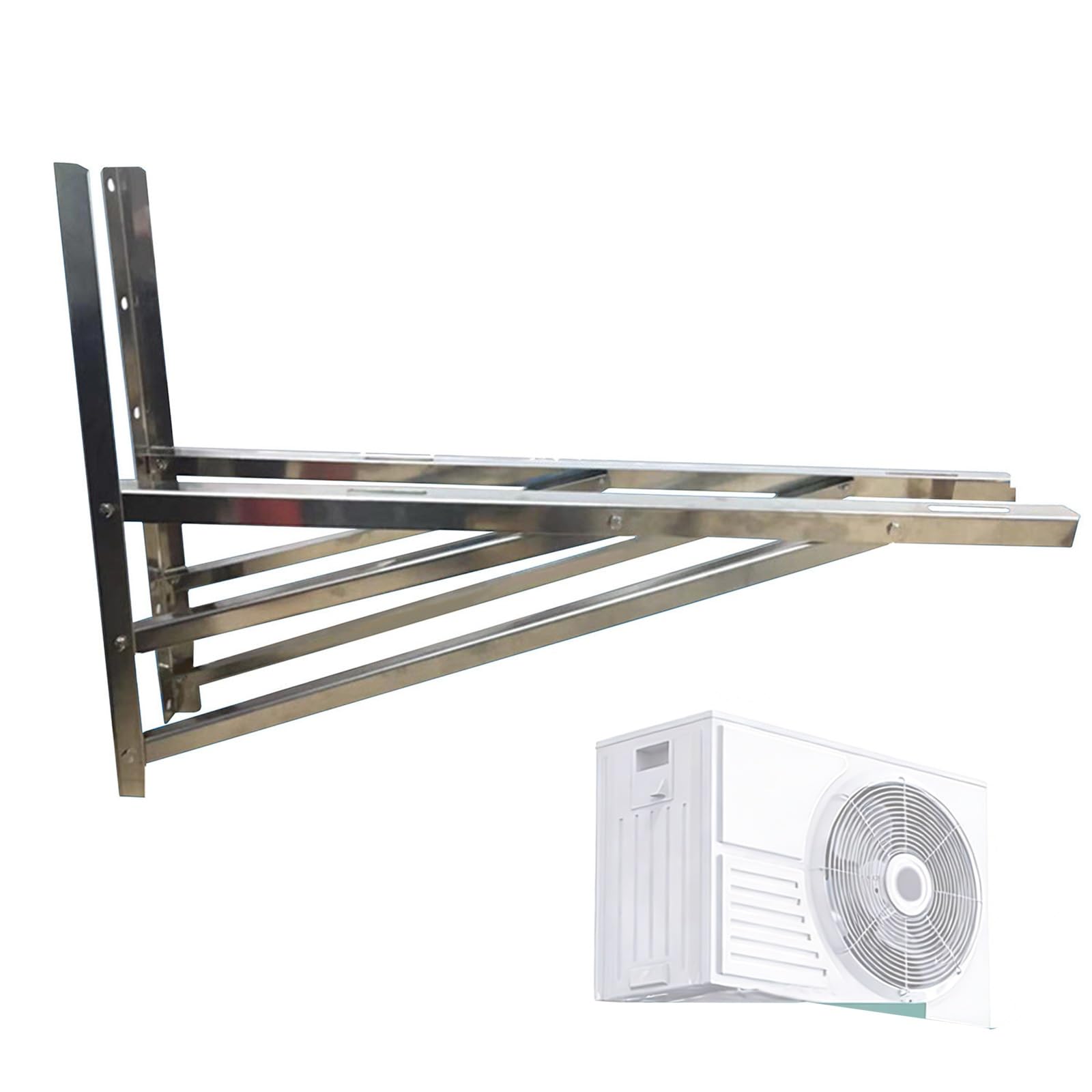 Support climatiseur split extérieur réglable en acier inoxydable universel 90x50cm