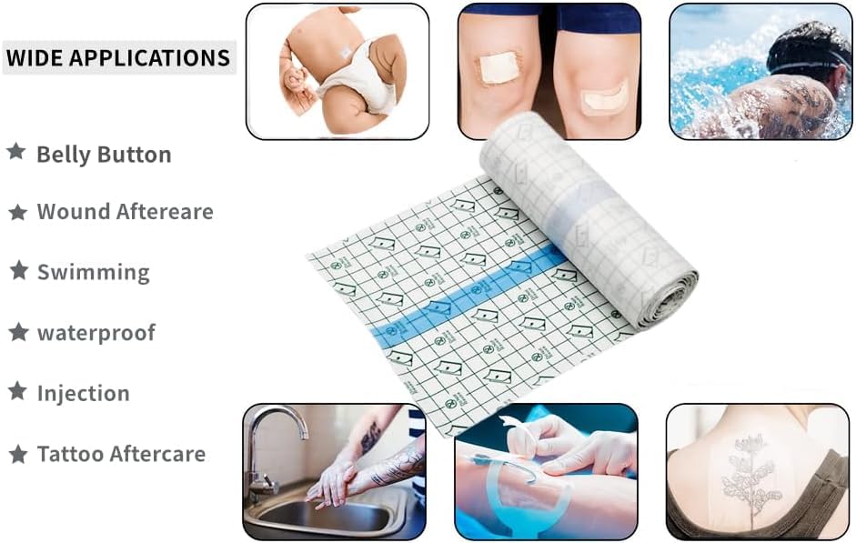 Image of ARTIBETTER Transparent Stretch Adhesive Bandage | Waterproof Clear Film Dressing Tape | Flexible Second-Skin Protective Wrap for Daily Use | Cut-to-Size Adhesive Tape Roll (1 Pc) (10cmx5m)