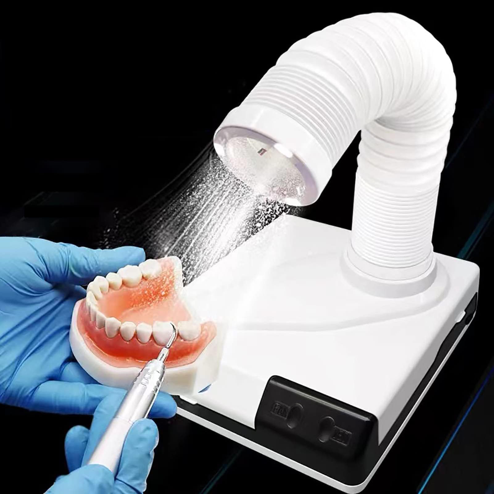 SenhE Tabletop Zahnstaubsauger, Dentalpolierstaubkollektor, 60 -W -Vakuum -Staubsaugung mit Lüfter und LED, Tragbare Staubsaugmaschine für Zahnärztliches Labor