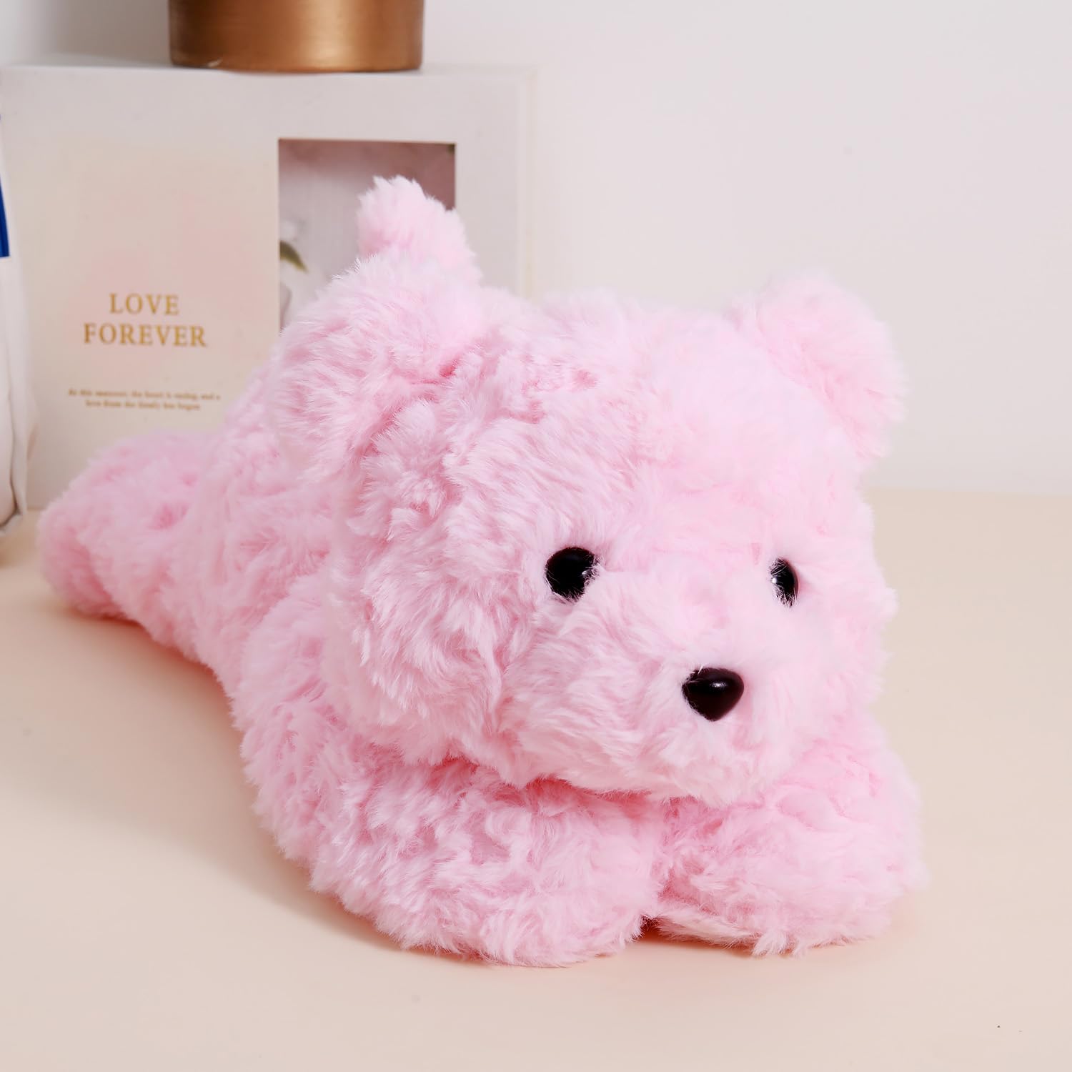 IFX24 27.5'' 10LB Weighted Stuffed Animal Pink Teddy Bear, Soft Plush Giant Teddy, Cuddle Companion Gift for Kids and Adults