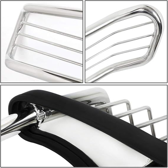 Auto Dynasty Compatible with Highlander XU20 Front Bumper Protector Brush Grille Guard (Chrome)