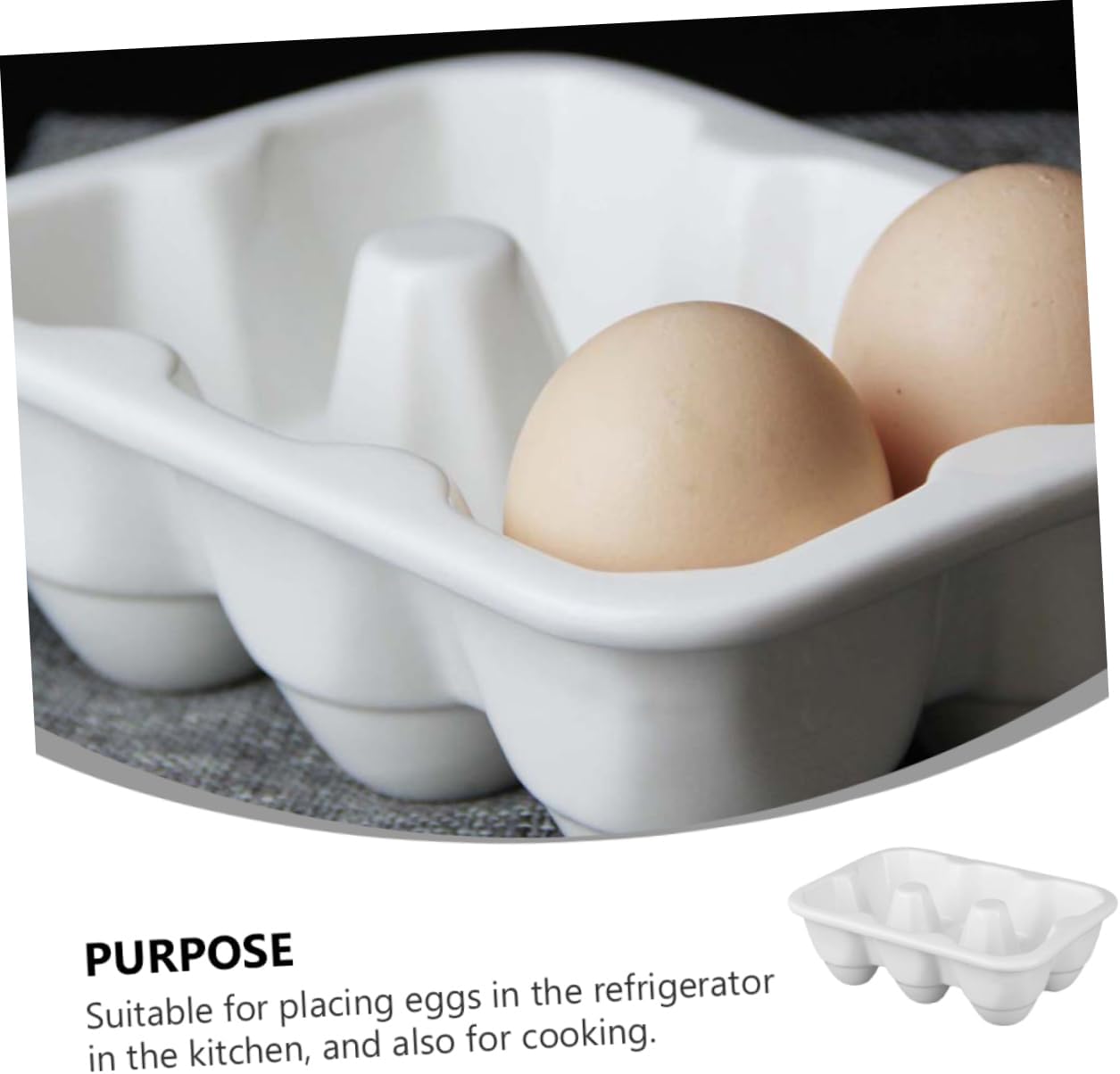 6 Ceramic Egg Tray Ceramic Egg Holder Fridge Egg Tray Egg Storage Organizer Ceramic Egg Container Refrigerator Egg Trays Egg Storage Container Egg Organizer Tray Egg Storage Tray