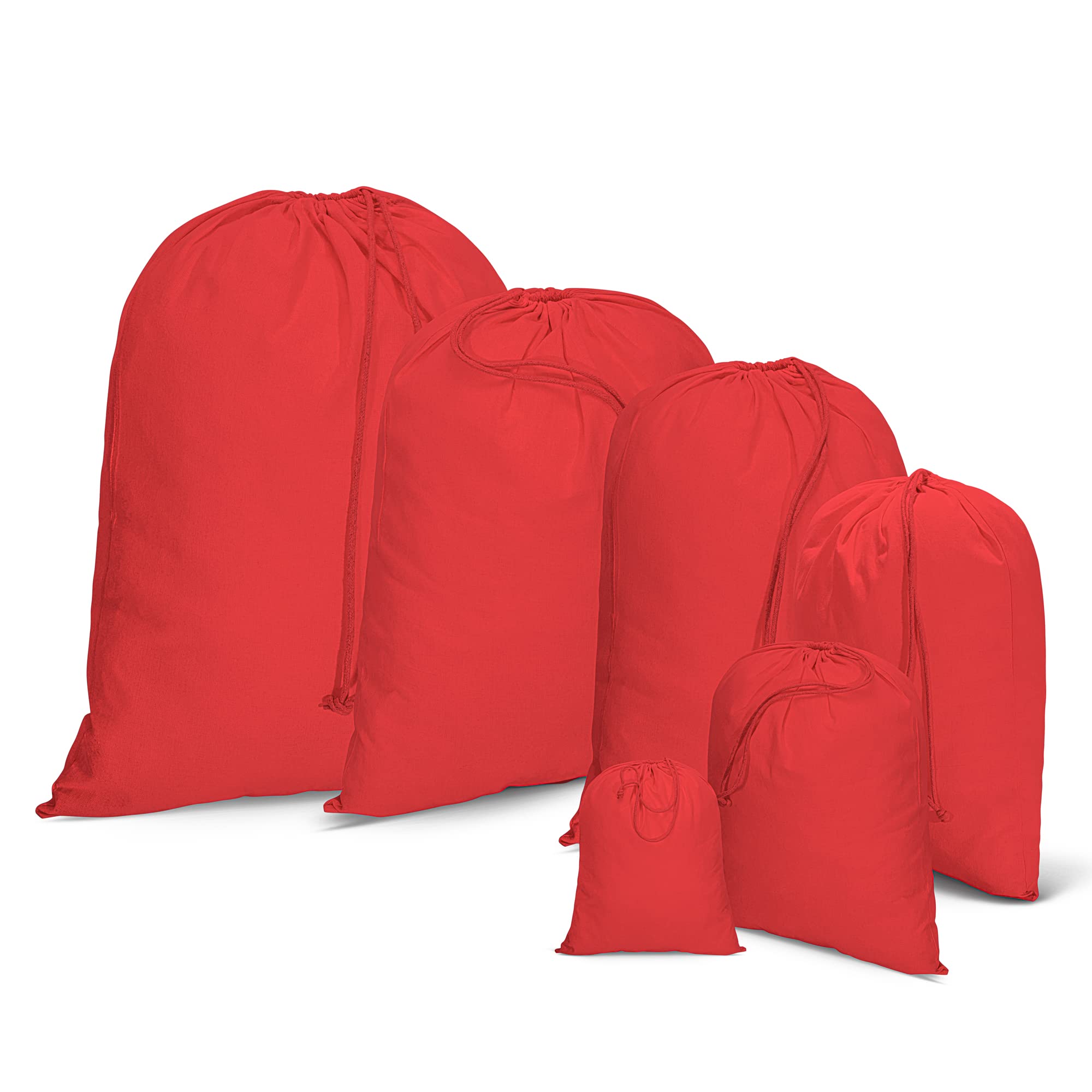 Imfaa Red Medium(30X45) Drawstring Laundry Sack, Stocking, Storage, Muslin 100% Cotton Shopping Bags. (Pack-100, )