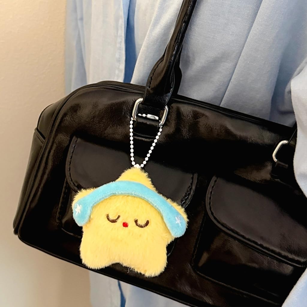 Cute Star Charm Plush Keyring Bag Accessory For Women Girls image 3