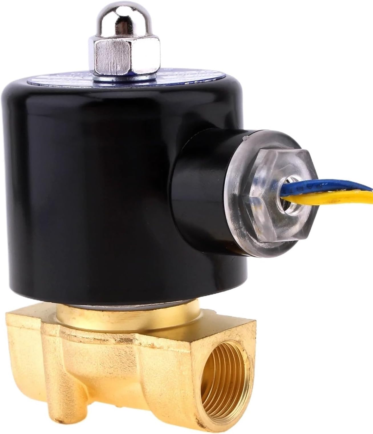 Solenoid Valve DC 12V 3/8'' NPT N/C Brass Normally Closed Electric Valve for Water Oil Air Diesel-Gas Fuels(24V)